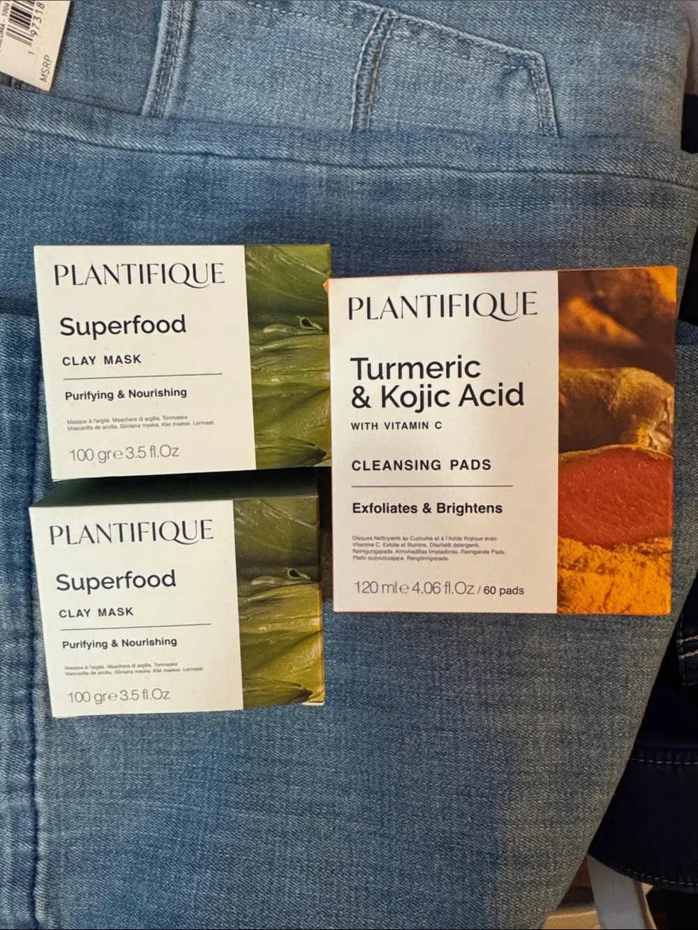 NIB PLANTIFIQUE (2) Korean Clay Mask (1) Tumeric Cleansing Pads